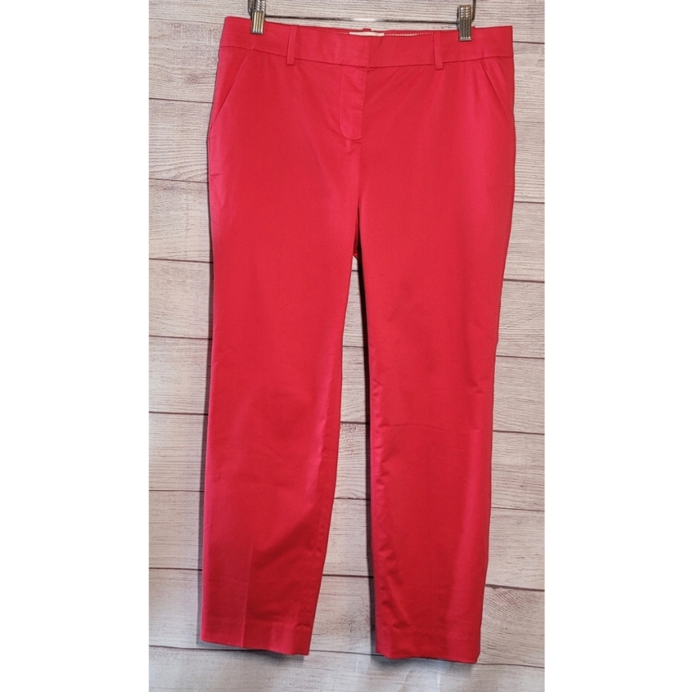J. Crew Women's Cafe Capri Pants Size 4 Coral Careerwear Business Causal